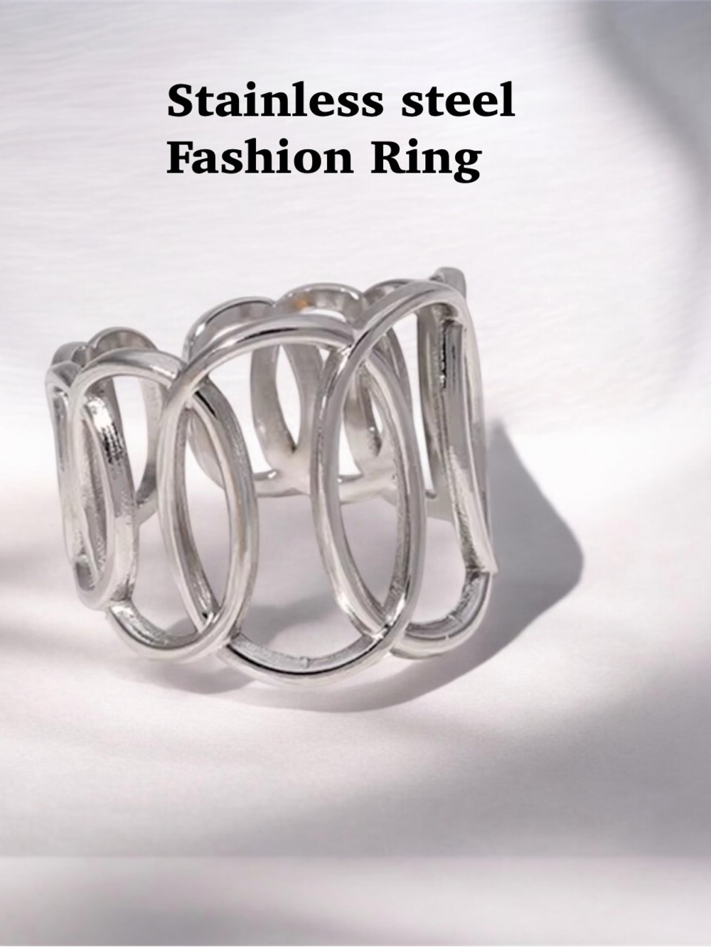 Silver Stainless Steel Open Loop Women's Ring